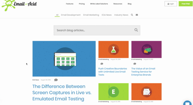 The interactive nature of a search bar
