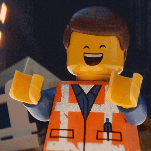 Emmet from LEGO movie laughing