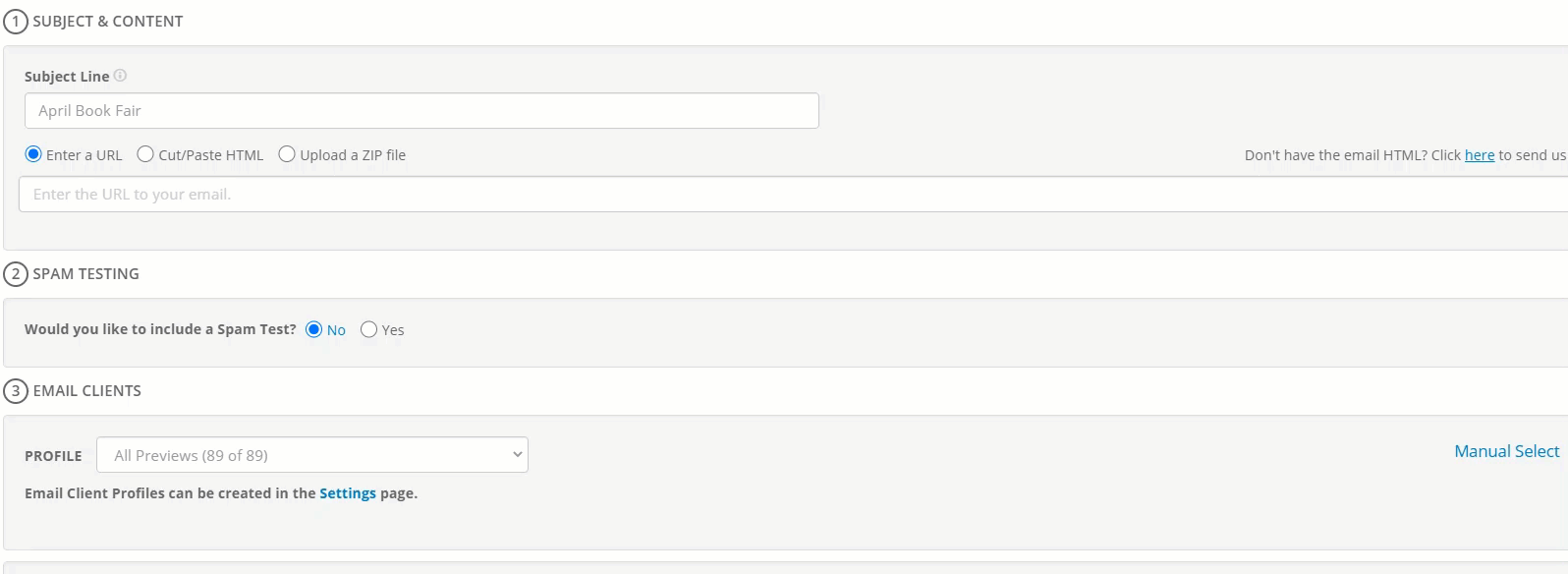 email testing with seed list EoA