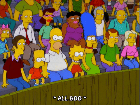 Simpsons booing animated GIF