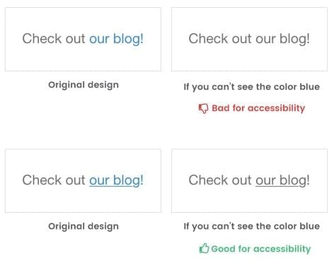 examples of link colors and accessibility