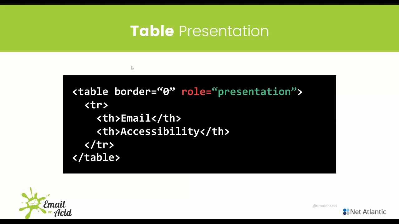 Audio Example of Email Tables Not Set to Presentation | Email Accessibility | Email on Acid