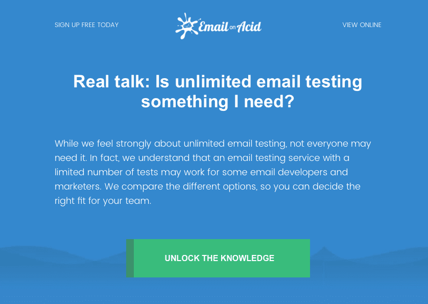 Blue bulletproof background in an email
