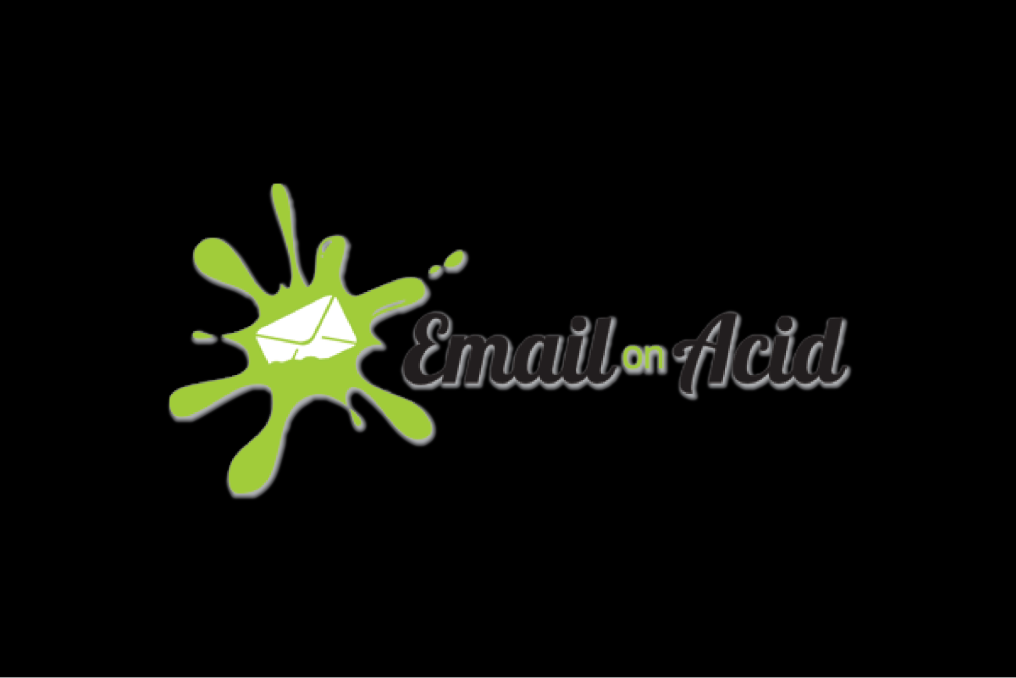 Email on Acid dark mode logo with a drop shadow