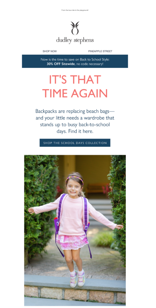 Back to school blues email