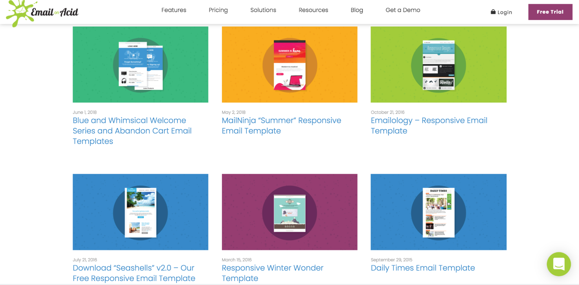 Email on Acid free templates