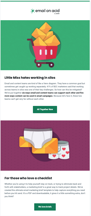 Email on Acid newsletter example