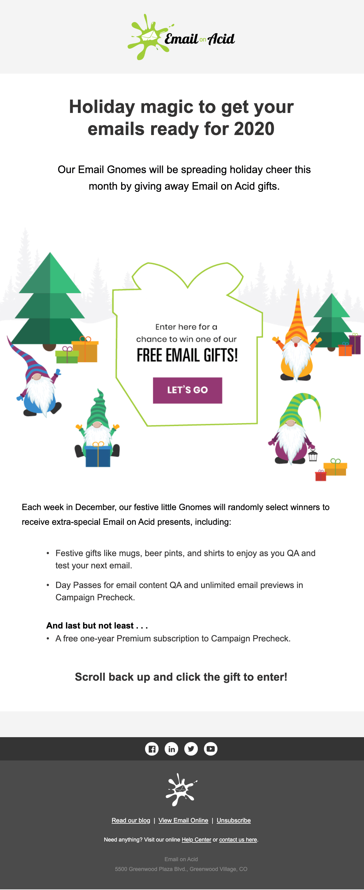 EOA's interactive email with a scratch-off present