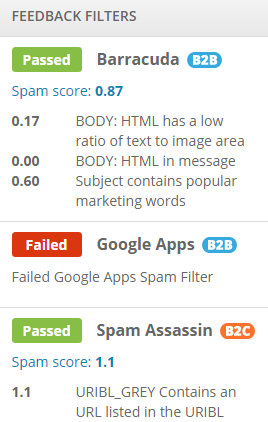Feedback spam filters
