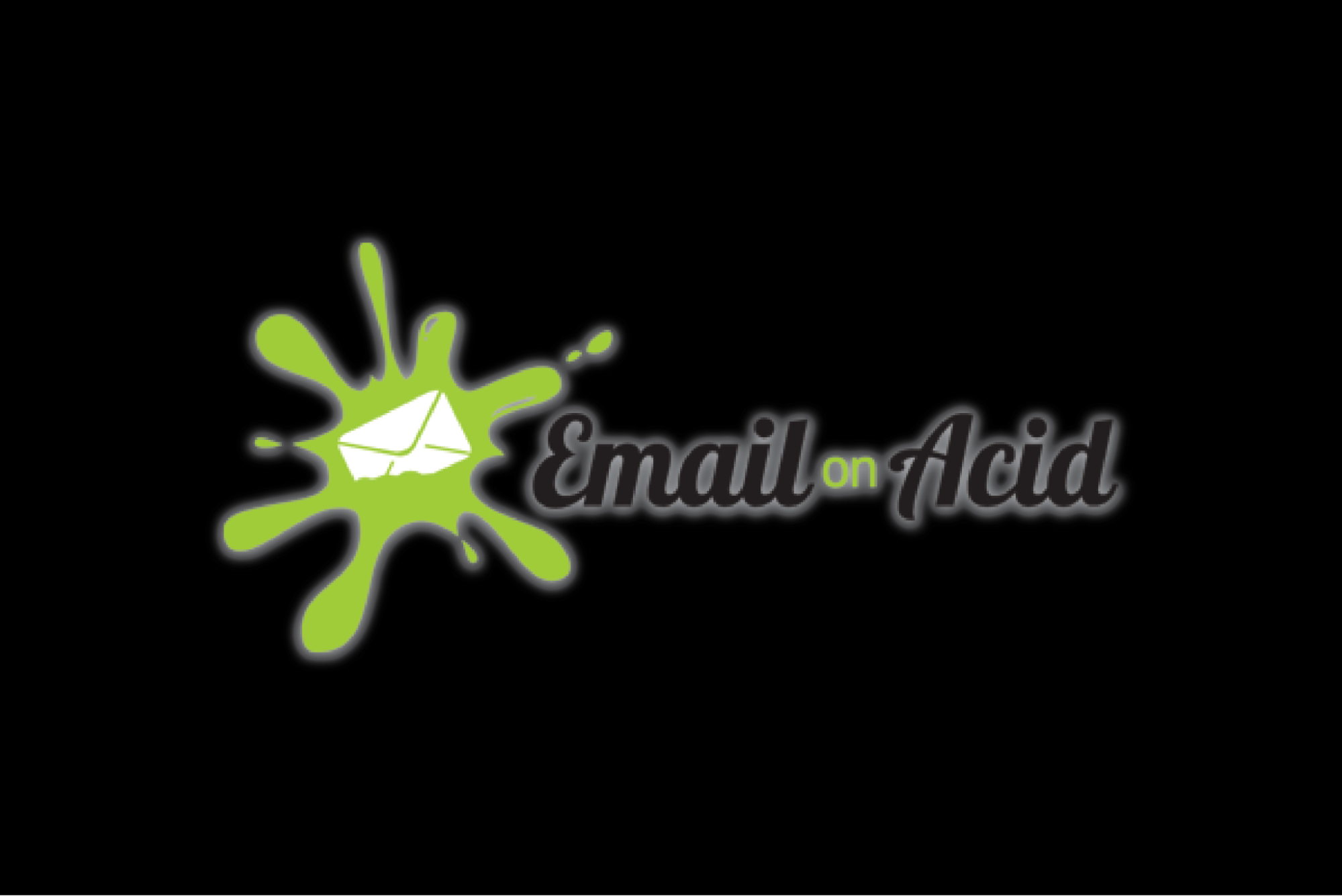 Email on Acid dark mode logo with a glow
