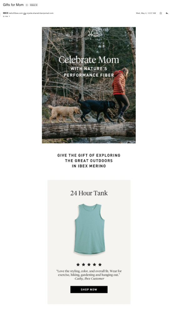 Ibex email with social proof