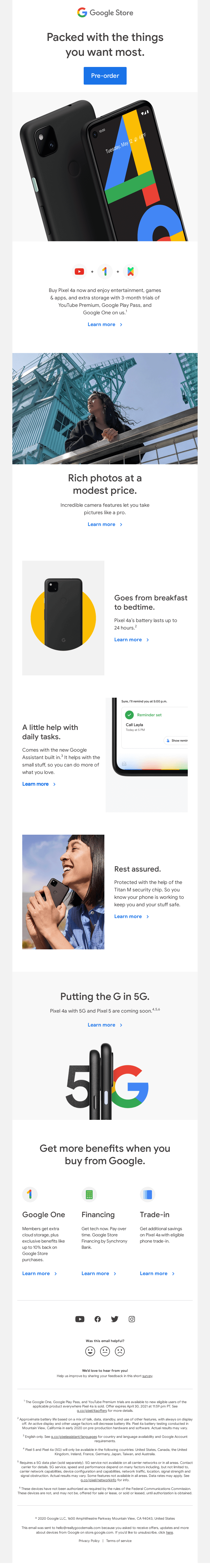 Google B2C email automation