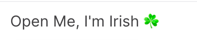 Irish themed subject line with a shamrock