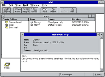 MS Mail email interface