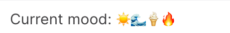 Random emojis used to represent current mood