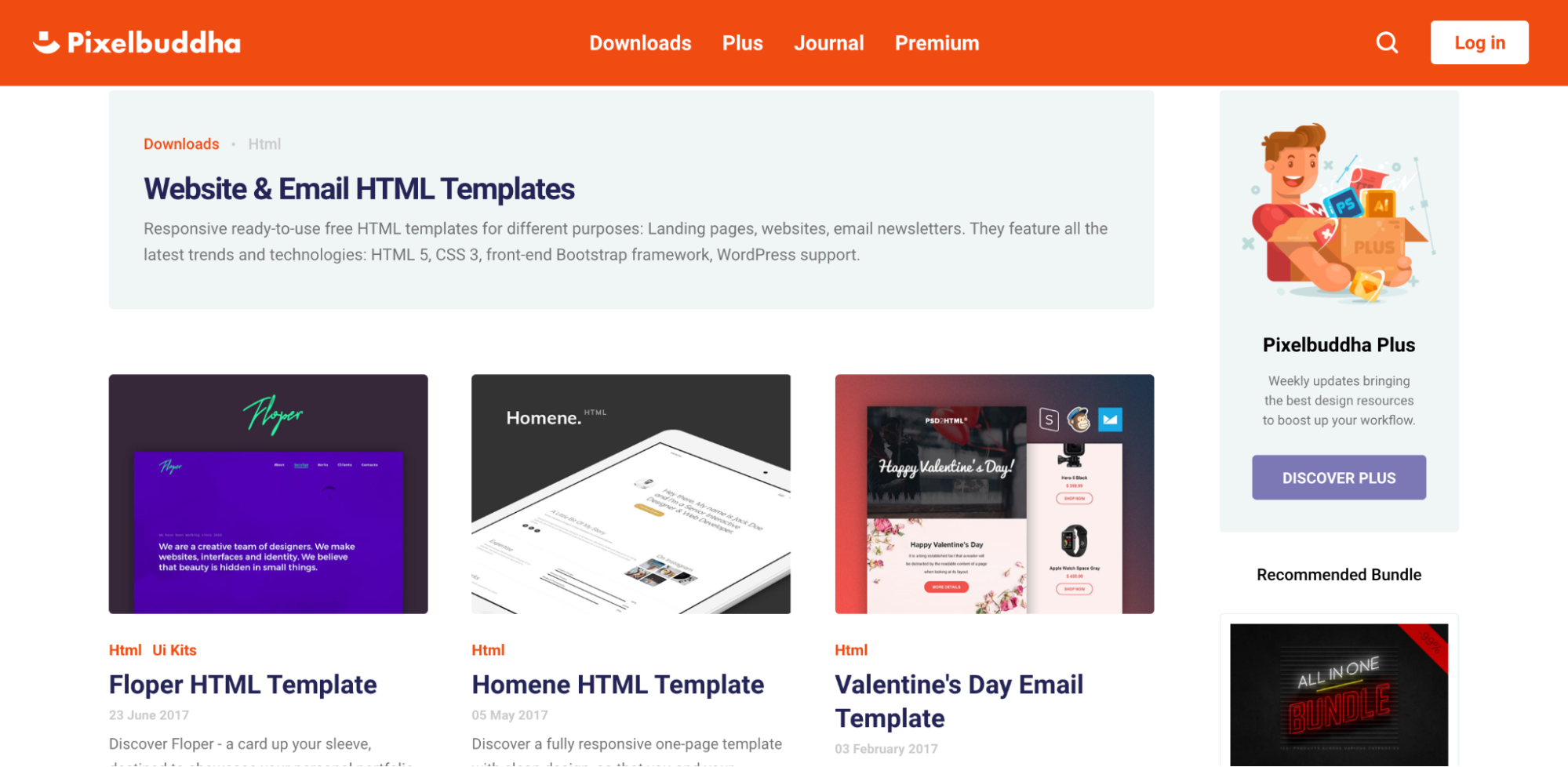 Pixelbuddha email template samples