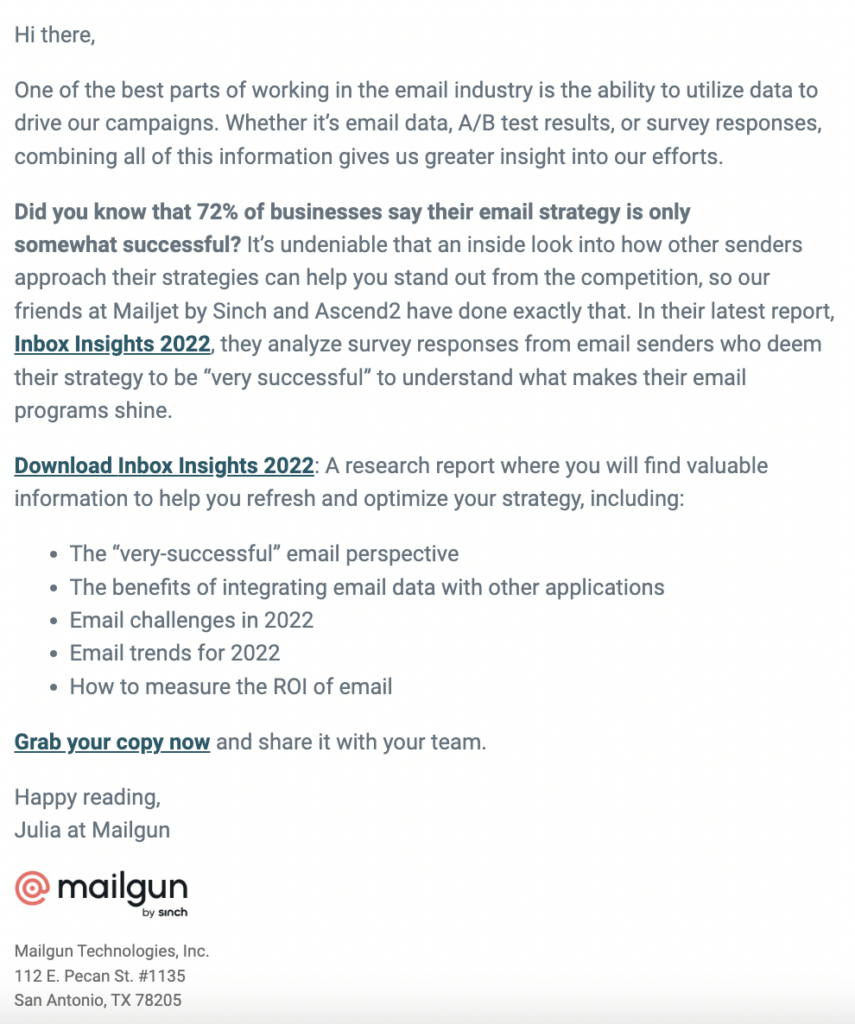 Basic HTML email from Mailgun