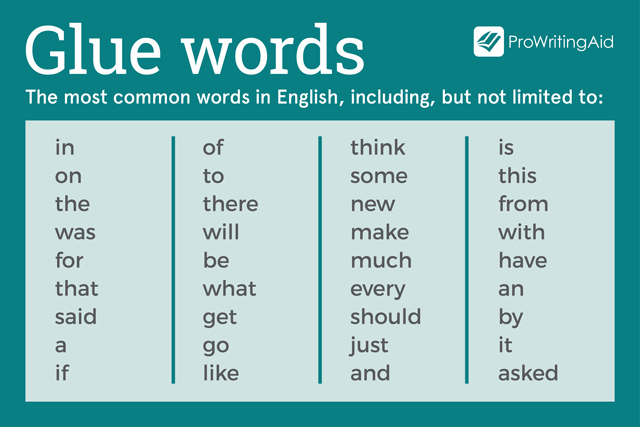 examples of glue words for email grammar and style improvements