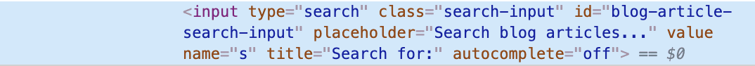 Search bar attributes