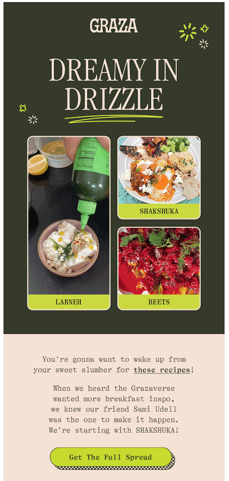 Email from a food brand with friendly tone and human expertise