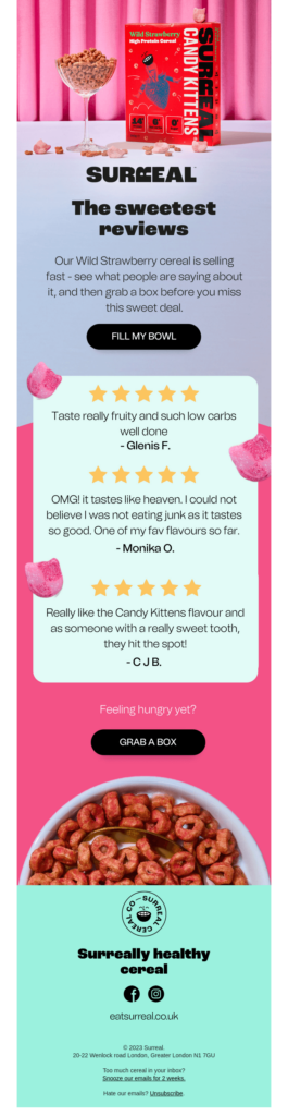 Customer review email