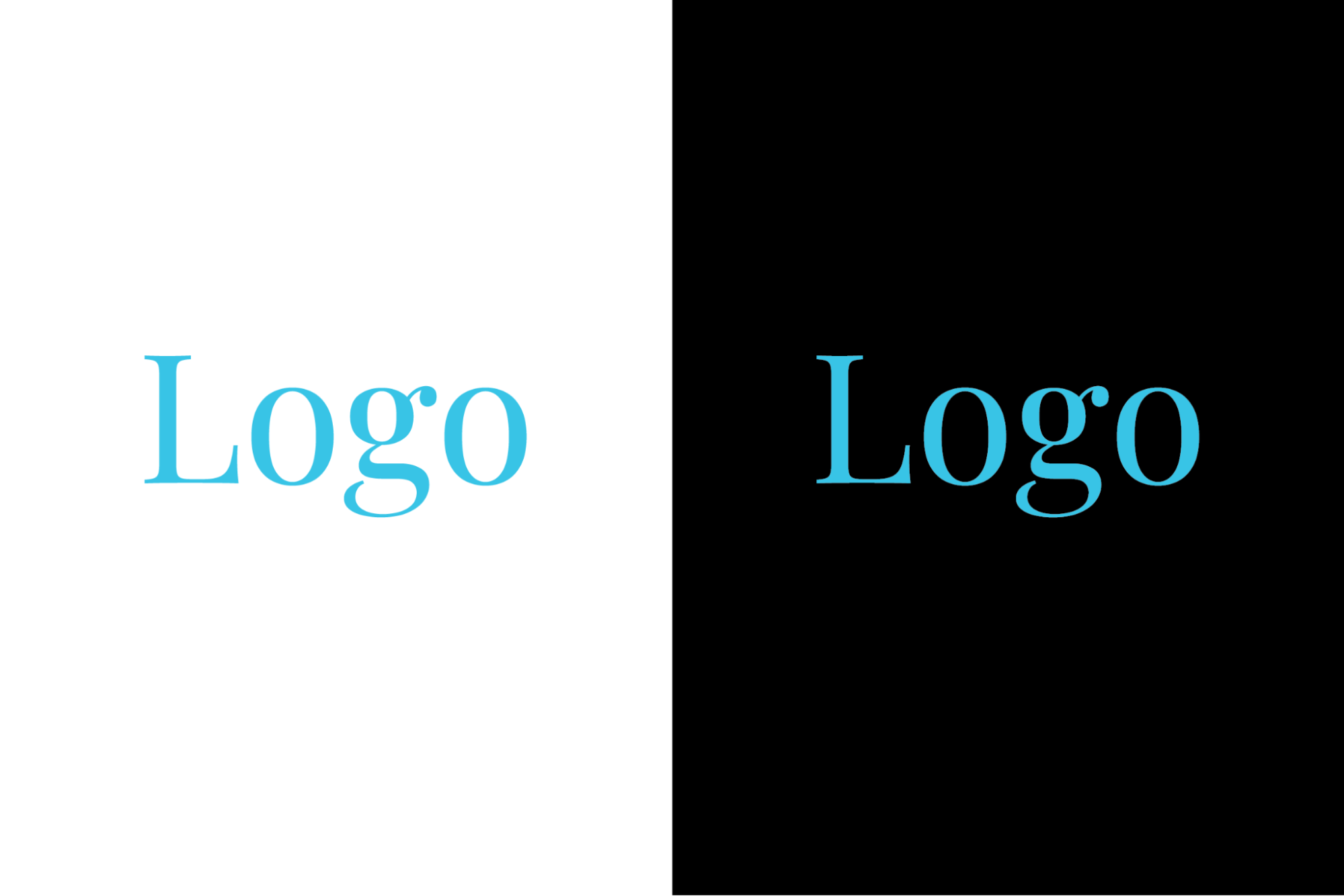 transparent word "logo" on light and dark backgrounds.